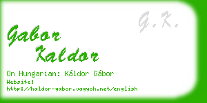 gabor kaldor business card